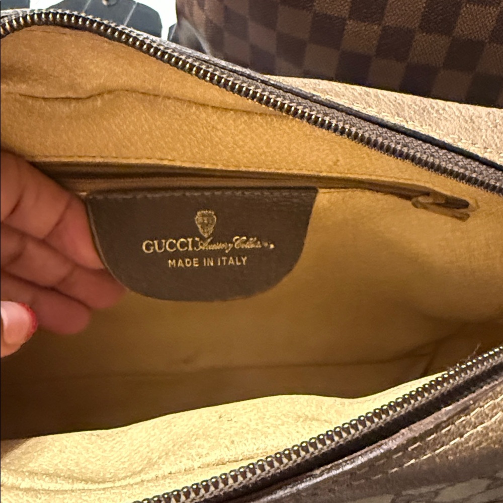 Gucci Tan and Brown Monogram Messenger Bag - Picture 10 of 12